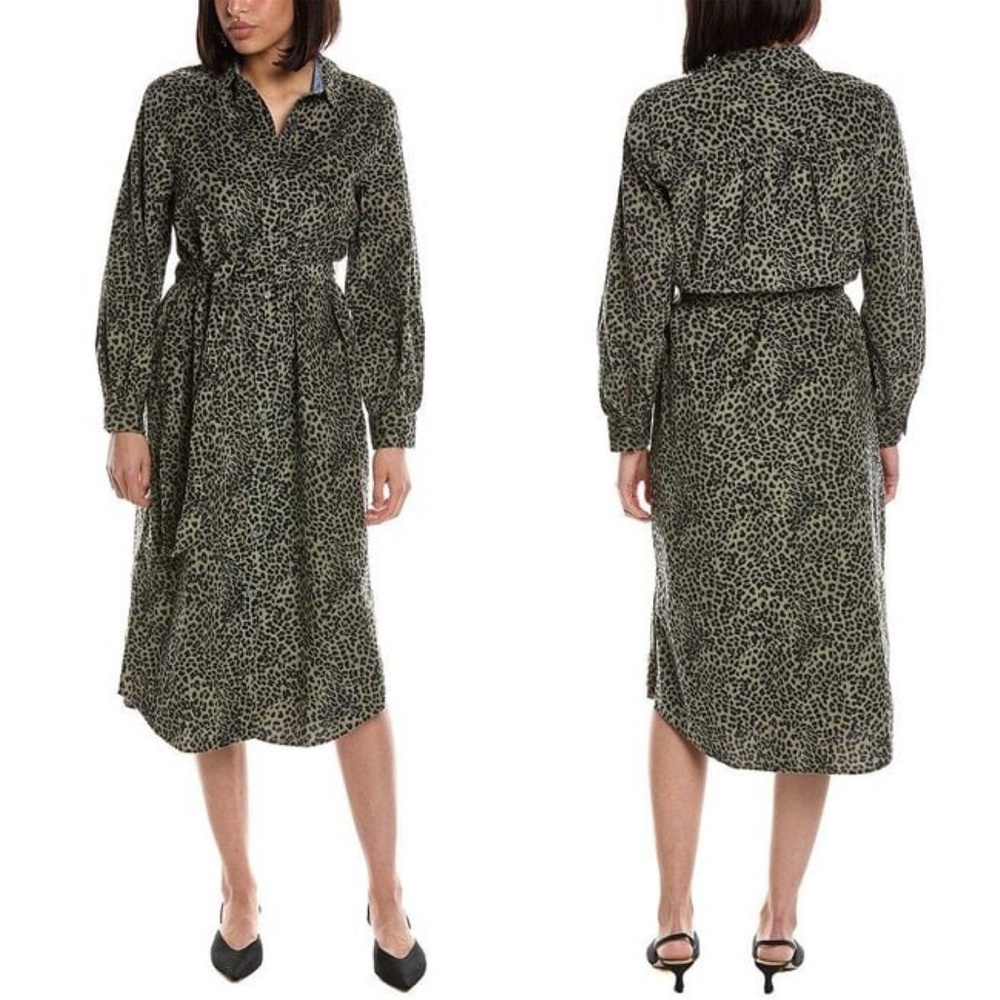 Tommy Bahama Lovely Leo Long Sleeve Shirtdress Sz L